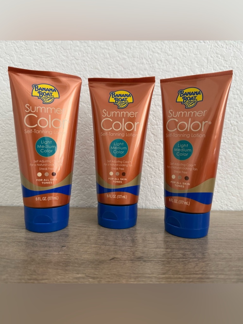 Banana Boat Summer Color Self Tanning Lotion Light Medium Color (3 Pack) NEW*